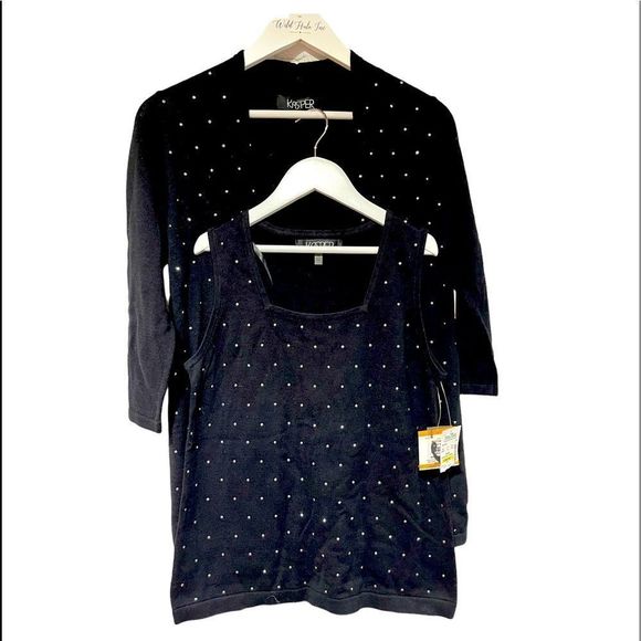 Kasper Open Cardigan and Matching Shell NWT Petite Small - Picture 1 of 14